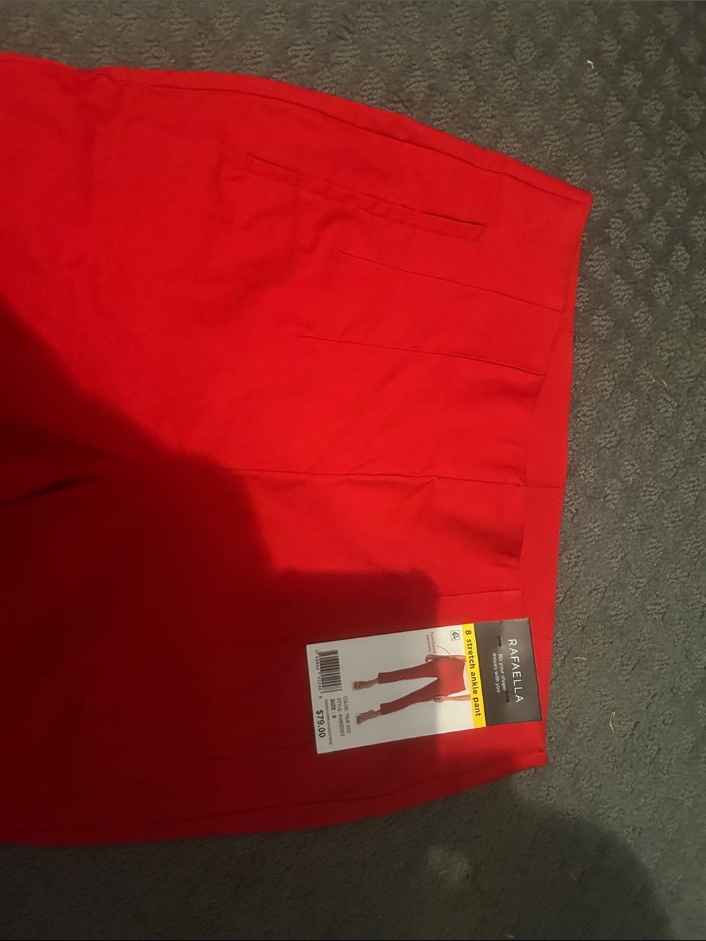 Rafaella Vibrant Red Pull-On Straight Pants - Picture 4 of 5